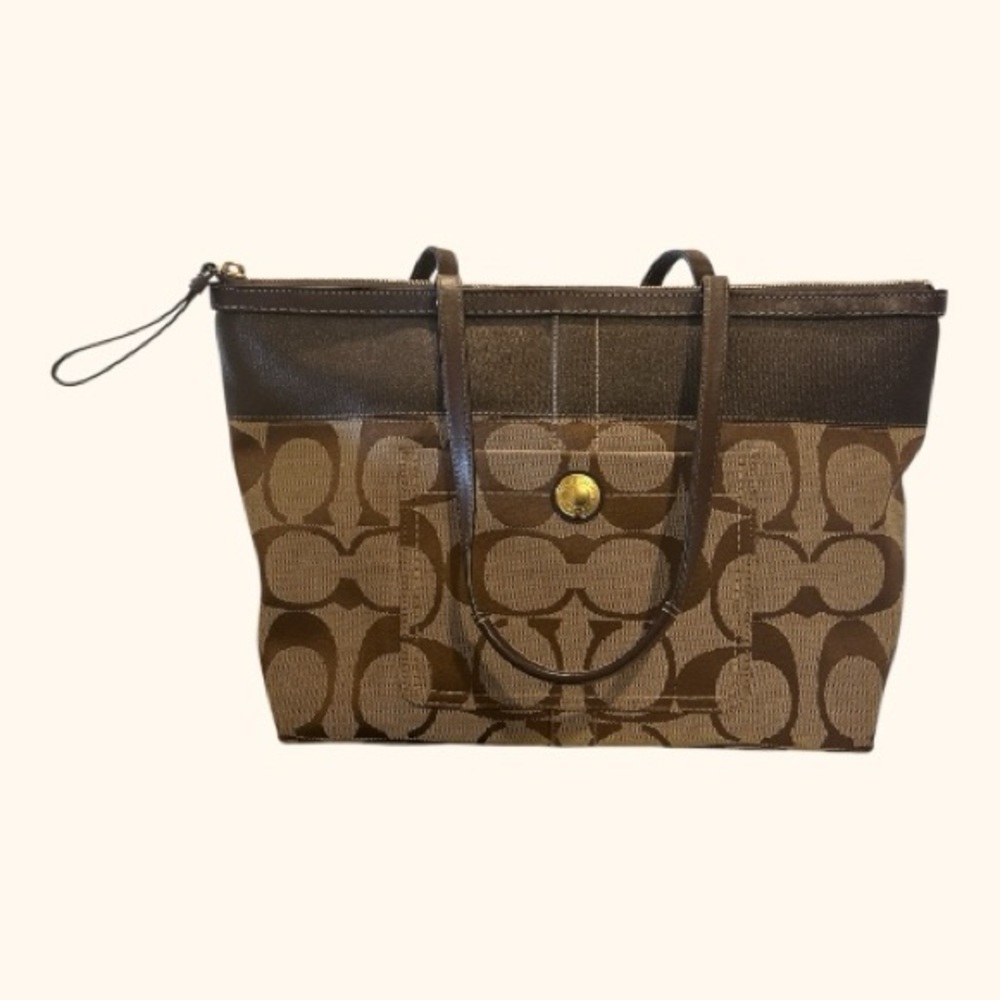Vintage Coach Brown Signature Tote